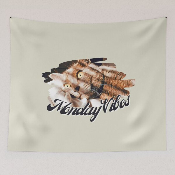 Item preview, Monday Vibes Cat Print. For a cat lover, for a co worker, for a Monday hater. designed and sold by Wentoo.