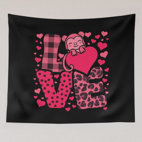 Item preview, Cute Kawaii Valentine Monkey Love Hearts Valentines Day designed and sold by JokeGysen.