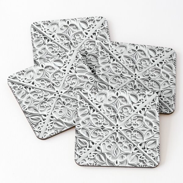 Item preview, White Latin Pattern Digital Painting designed and sold by CodeAndColors.