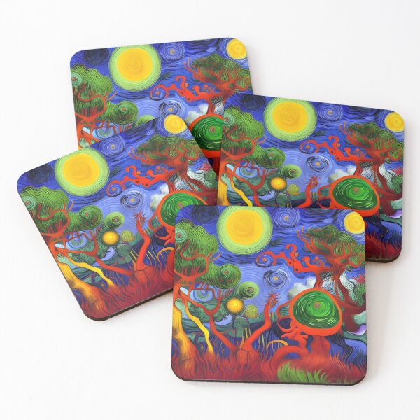 Item preview, Fantasy Jungle Abstract Acrylic Painting Rainbow Multi Color designed and sold by theWeppen.