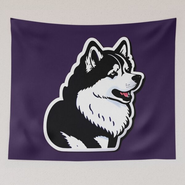 Item preview, Majestic Alaskan Malamute Purple Vector Art designed and sold by Ellen Davis.