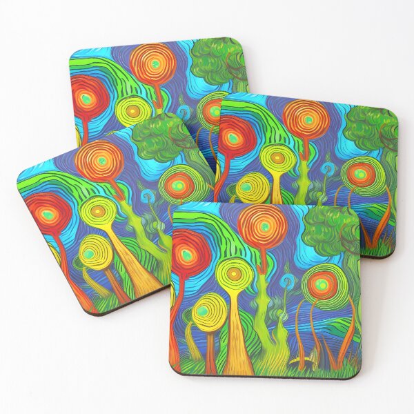 Item preview, Abstract Swirls Acrylic Painting Rainbow Multi Color designed and sold by theWeppen.