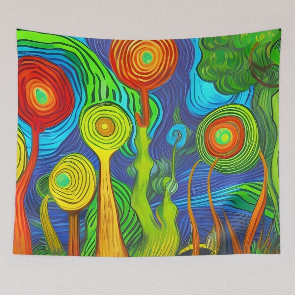 Item preview, Abstract Swirls Acrylic Painting Rainbow Multi Color designed and sold by theWeppen.