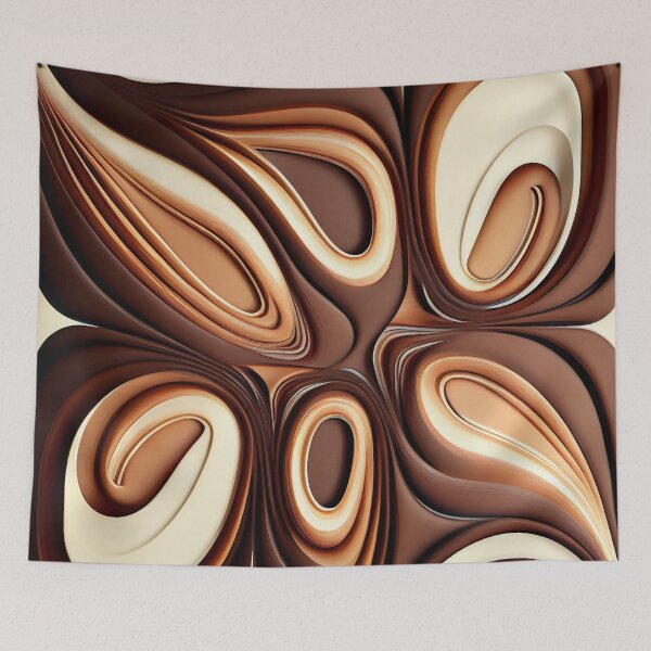 Item preview, Contemporary Ceramic Brown Energetic Contemporary Pattern Digital Painting designed and sold by CodeAndColors.