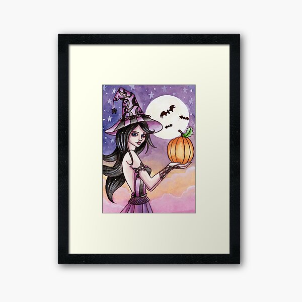 Adrianna - Pumpkin Witch Framed Art Print