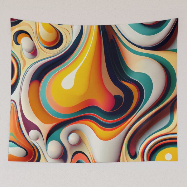 Item preview, Flat Fluid Brilliant Eclectic Pattern Digital Painting designed and sold by CodeAndColors.