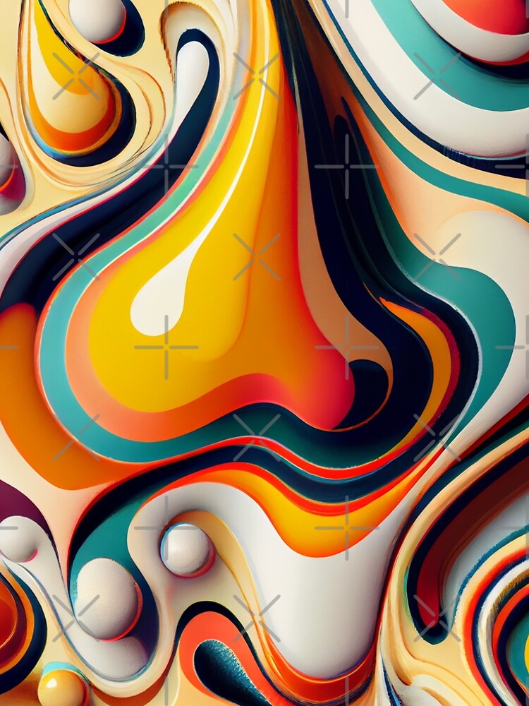 Aperçu 5 sur 5. Robe trapèze avec l'œuvre Flat Fluid Brilliant Eclectic Pattern Digital Painting créée et vendue par CodeAndColors.