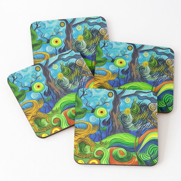 Item preview, Surreal Forest Acrylic Painting Rainbow Multi Color designed and sold by theWeppen.
