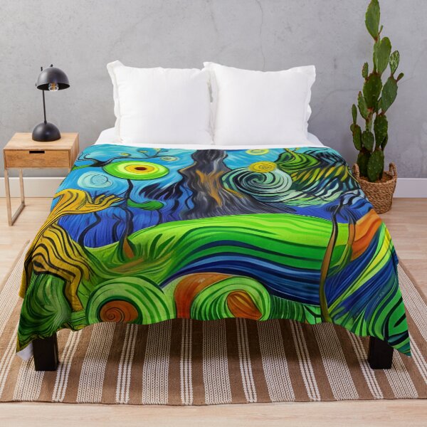 Item preview, Surreal Forest Acrylic Painting Rainbow Multi Color designed and sold by theWeppen.
