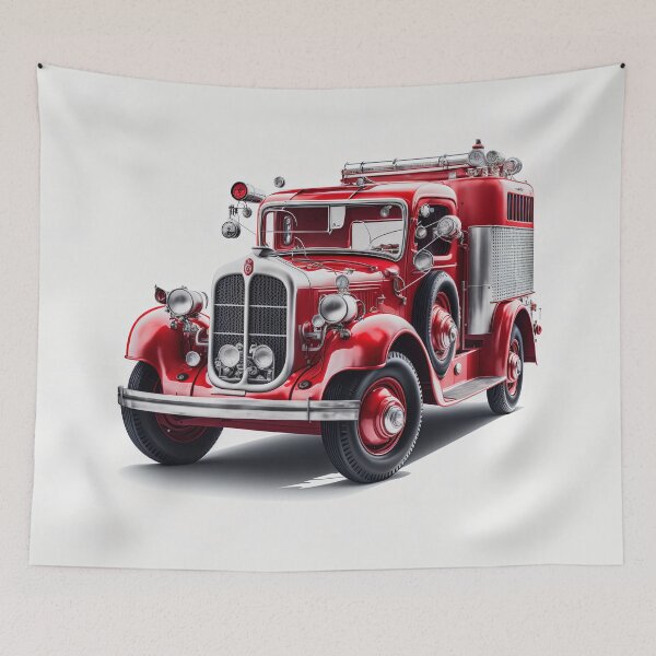 Item preview, Art Deco Fire Truck designed and sold by TheArtfulAI.