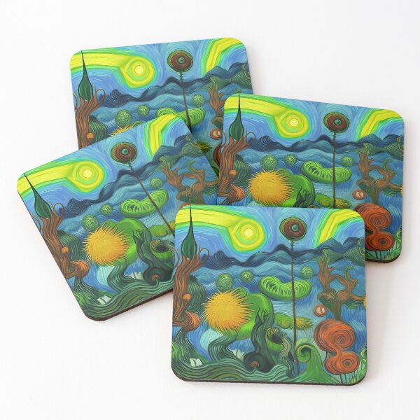 Item preview, Fantasy Forest Acrylic Painting Rainbow Multi Color designed and sold by theWeppen.