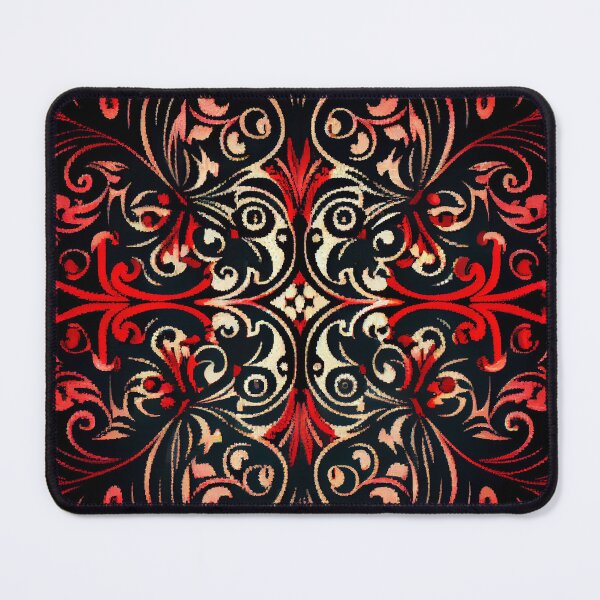 Item preview, Red Black European Pattern Digital Painting designed and sold by CodeAndColors.