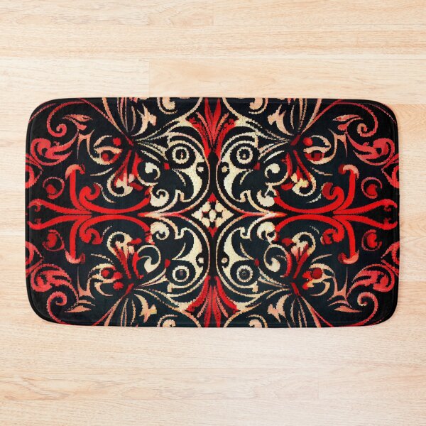 Item preview, Red Black European Pattern Digital Painting designed and sold by CodeAndColors.
