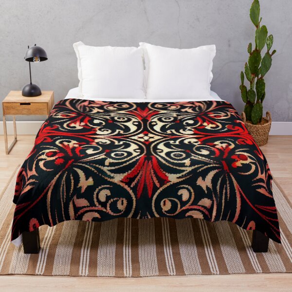 Item preview, Red Black European Pattern Digital Painting designed and sold by CodeAndColors.