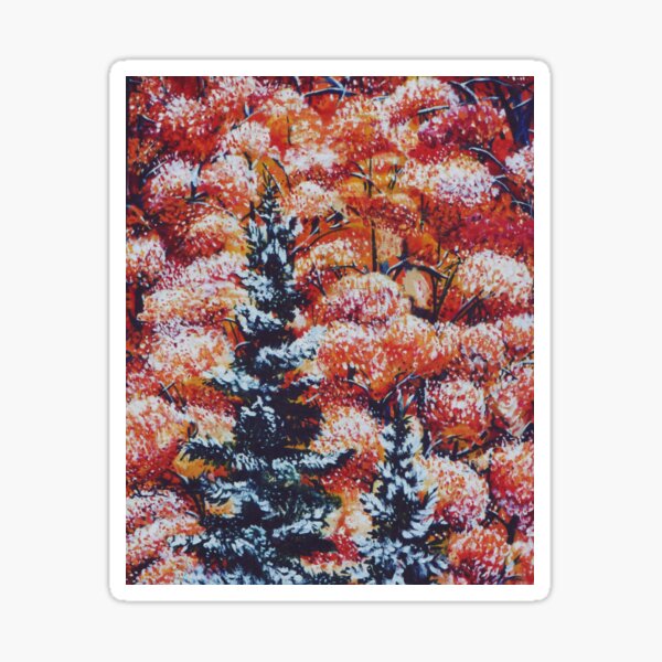 Harmony Between Fall and Winter Sticker