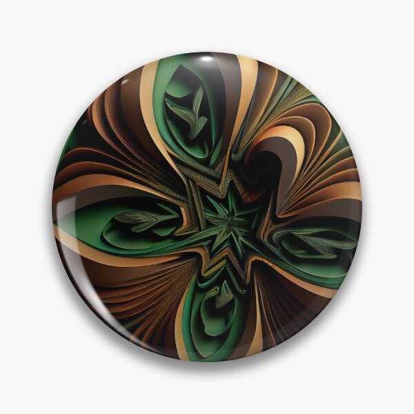 Item preview, Brown Grand Green Three Dimensional Maximalist Pattern  Digital Painting designed and sold by CodeAndColors.