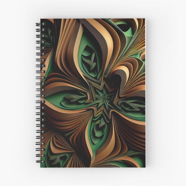 Item preview, Brown Grand Green Three Dimensional Maximalist Pattern  Digital Painting designed and sold by CodeAndColors.