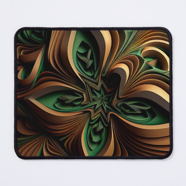 Item preview, Brown Grand Green Three Dimensional Maximalist Pattern  Digital Painting designed and sold by CodeAndColors.