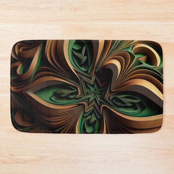 Item preview, Brown Grand Green Three Dimensional Maximalist Pattern  Digital Painting designed and sold by CodeAndColors.