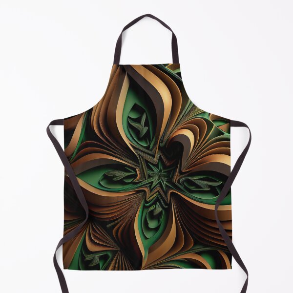 Item preview, Brown Grand Green Three Dimensional Maximalist Pattern  Digital Painting designed and sold by CodeAndColors.