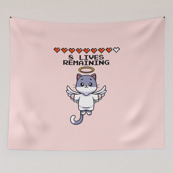 Item preview, 8 Lives Remaining Funny Cat Meme designed and sold by everything4eva.