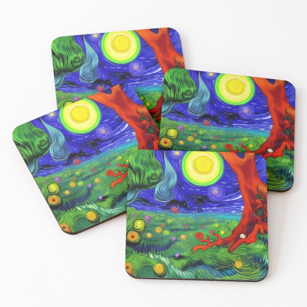 Item preview, Surreal Forest  Acrylic Painting Rainbow Multi Color designed and sold by theWeppen.