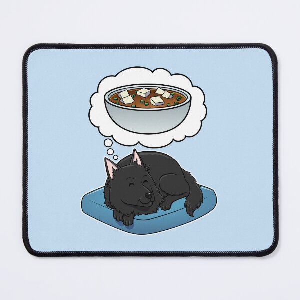 Item preview, Belgian Sheepdog dreaming about Miso Soup designed and sold by DoggieDelights.