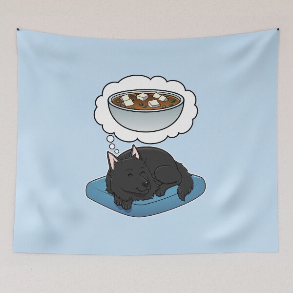 Item preview, Belgian Sheepdog dreaming about Miso Soup designed and sold by DoggieDelights.
