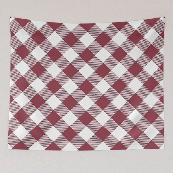 Item preview,  Luscious Red Diagonal Buffalo Check,diagonal stripe,Buffalo check pattern,red and white buffalo plaid, designed and sold by Tamas Das.