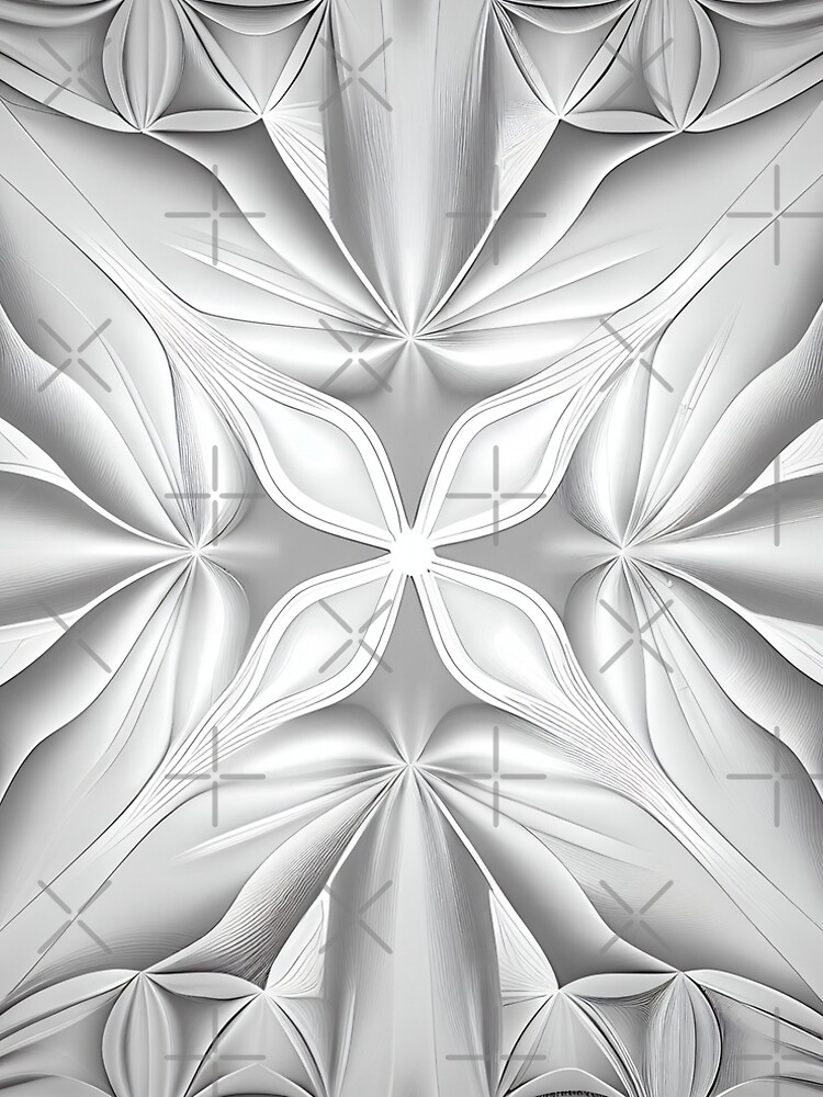 Aperçu 5 sur 5. Robe trapèze avec l'œuvre Symmetrical Monochromatic Complex Pale Dreamy Minimalist Pattern Digital Painting créée et vendue par CodeAndColors.