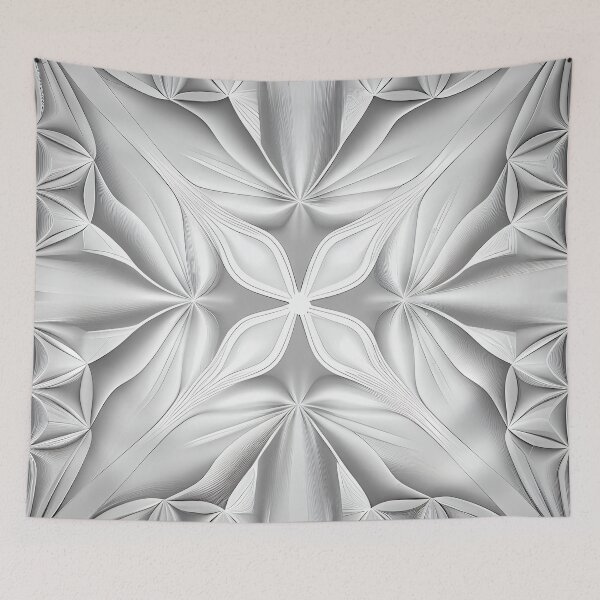 Aperçu de l'œuvre Symmetrical Monochromatic Complex Pale Dreamy Minimalist Pattern Digital Painting créée et vendue par CodeAndColors.