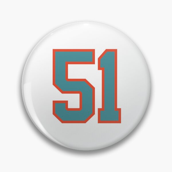 Item preview, 51 number, aqua orange lucky sports fifty one designed and sold by ArtIsParty.