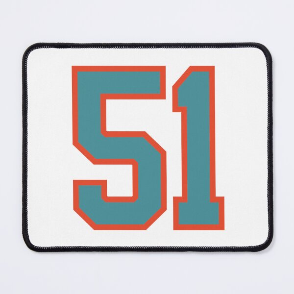 Item preview, 51 number, aqua orange lucky sports fifty one designed and sold by ArtIsParty.