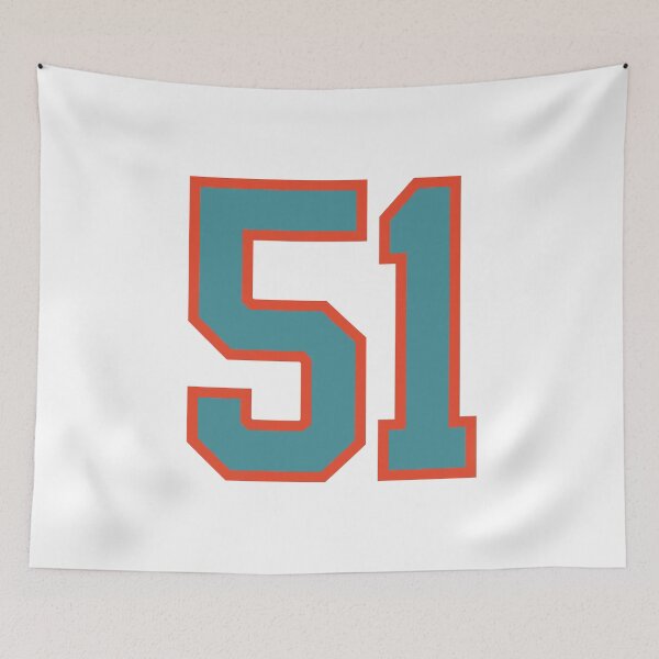 Item preview, 51 number, aqua orange lucky sports fifty one designed and sold by ArtIsParty.