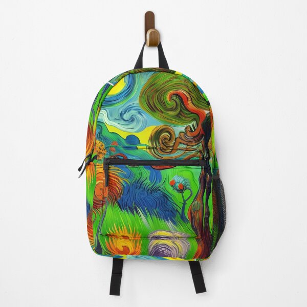 Item preview, Dancing Trees Surreal Acrylic Painting Rainbow Multi Color designed and sold by theWeppen.