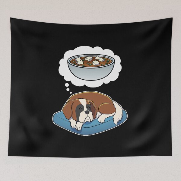 Item preview, St Bernard dreaming about Miso Soup designed and sold by DoggieDelights.