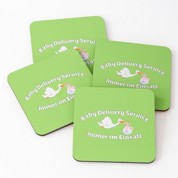 Item preview, Baby Delivery Service | Always on duty! Funny midwife birth stork with baby | Version in German & English designed and sold by sopfanna.