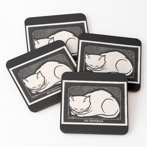 Item preview, December cat - sleeping cat art designed and sold by professorguru.