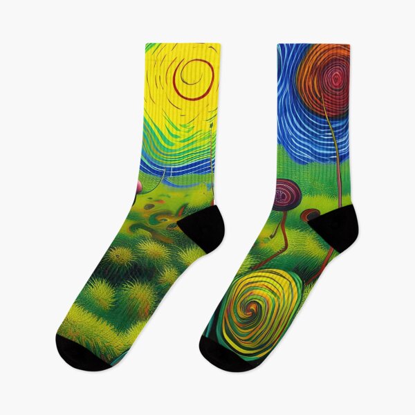 Item preview, Trippy Tundra Surreal Acrylic Painting Rainbow Multi Color designed and sold by theWeppen.