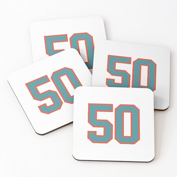 Item preview, 50 number, aqua orange lucky sports fifty designed and sold by ArtIsParty.