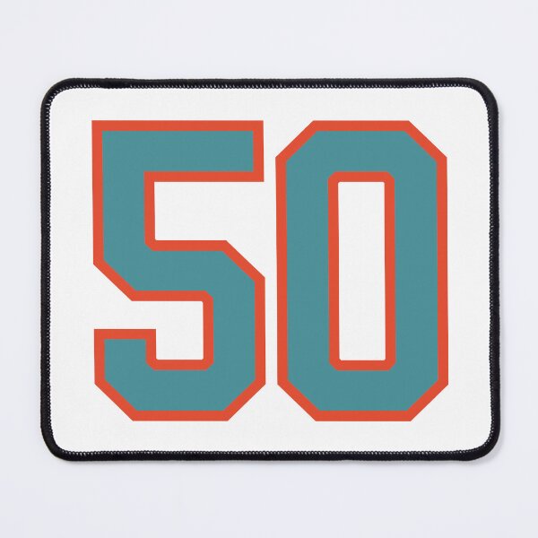 Item preview, 50 number, aqua orange lucky sports fifty designed and sold by ArtIsParty.