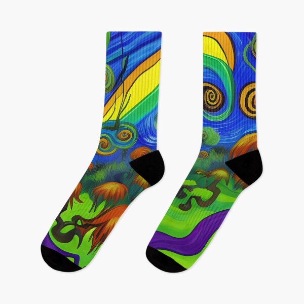 Item preview, Trippy Dreams Surreal Acrylic Painting Rainbow Multi Color designed and sold by theWeppen.