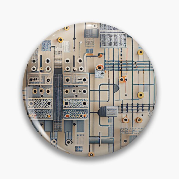 Item preview, Pale Aesthetic Industrial Pattern Digital Painting designed and sold by CodeAndColors.