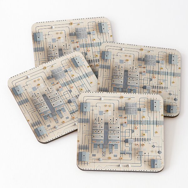 Item preview, Pale Aesthetic Industrial Pattern Digital Painting designed and sold by CodeAndColors.