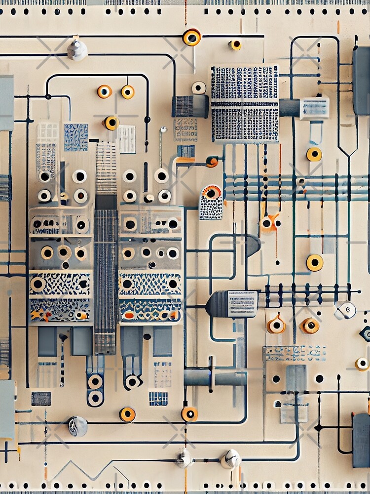 Aperçu 5 sur 5. Robe trapèze avec l'œuvre Pale Aesthetic Industrial Pattern Digital Painting créée et vendue par CodeAndColors.
