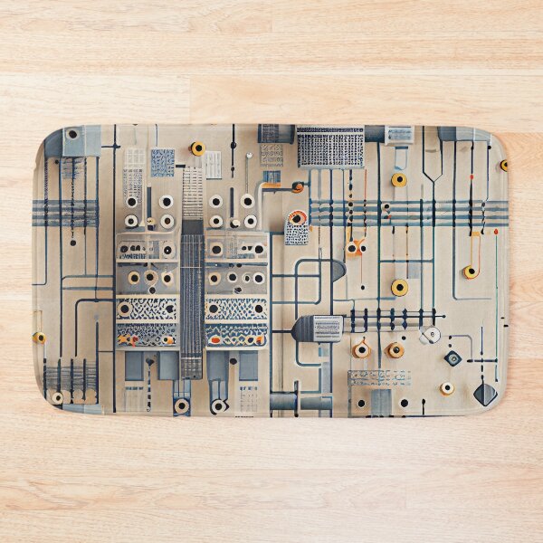 Item preview, Pale Aesthetic Industrial Pattern Digital Painting designed and sold by CodeAndColors.
