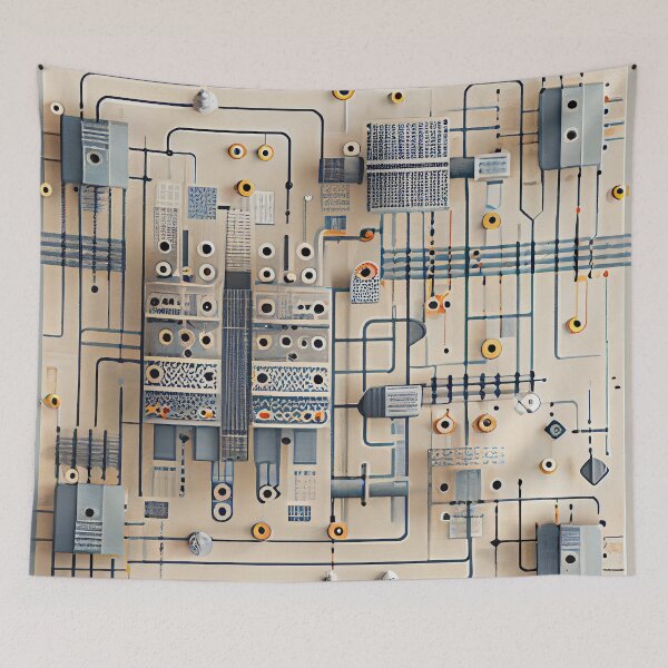 Item preview, Pale Aesthetic Industrial Pattern Digital Painting designed and sold by CodeAndColors.