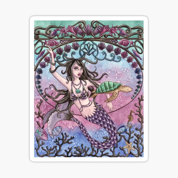 Amara - Art Nouveau Mermaid Sticker