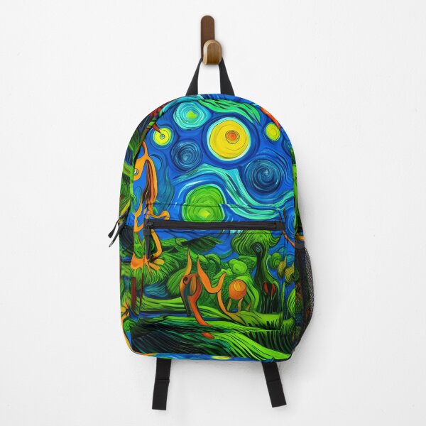 Item preview, Psychedelic Forest Surreal Acrylic Painting Rainbow Multi Color designed and sold by theWeppen.