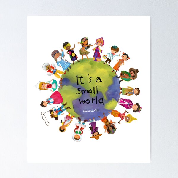 Poster Enfants multiculturels sur la planète terre